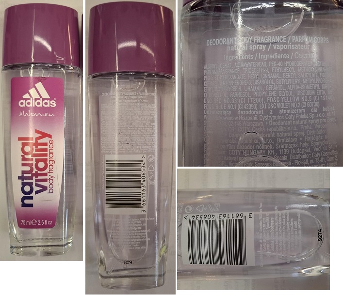 Adidas, for women, natural vitality, body fragrance, 75 ml: Fotografie