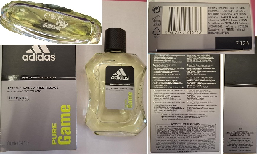 Voda po holení Adidas, AFTER-SHAVE, PURE Game: Fotografie