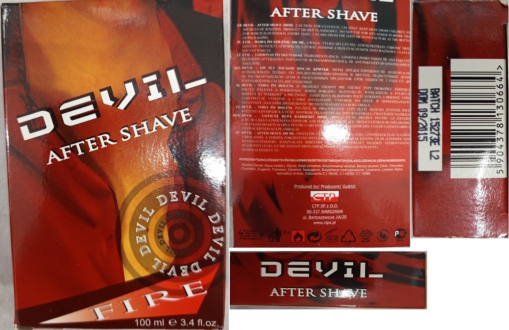 Voda po holení DEVIL, AFTER SHAVE, FIRE: Fotografie