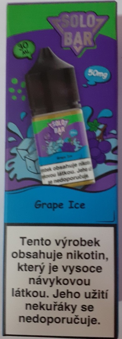 Náplň do elektronické cigarety Solo Bar, Nic Salts, e-liquid – příchuť Grape ICE: Fotografie č. 1