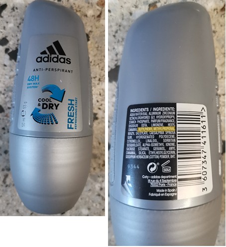 Antiperspirant adidas, ANTI-PERSPIRANT, FRESH REFRESHING START, COOL & DRY: Fotografie