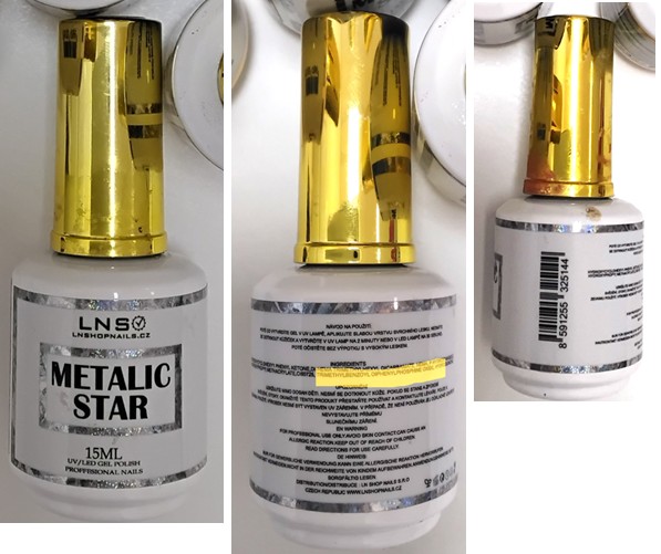 Lak na nehty LNS, LNSHOPNAILS.CZ, METALIC STAR, 15ML, UV/LED GEL POLISH PROFFESIONAL NAILS 02, 03, 07: Fotografie