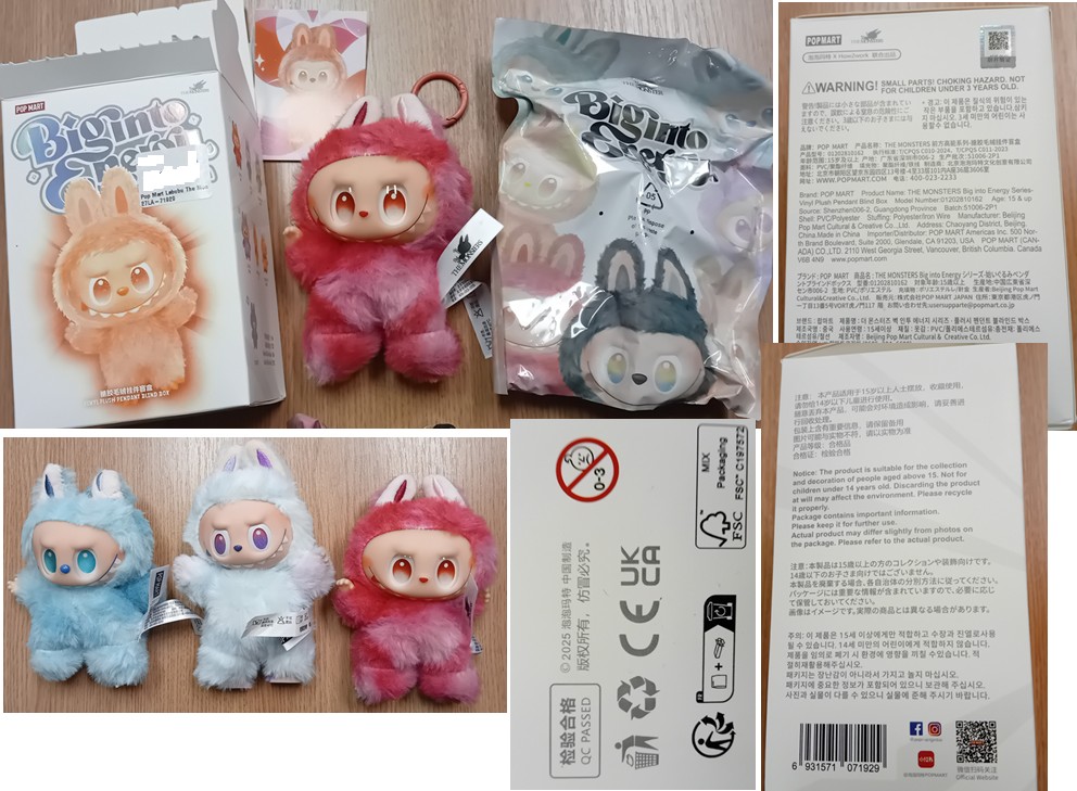 PADĚLEK: hračka/figurka typy LABUBU, THE MONSTERS, Big into Energy: Fotografie