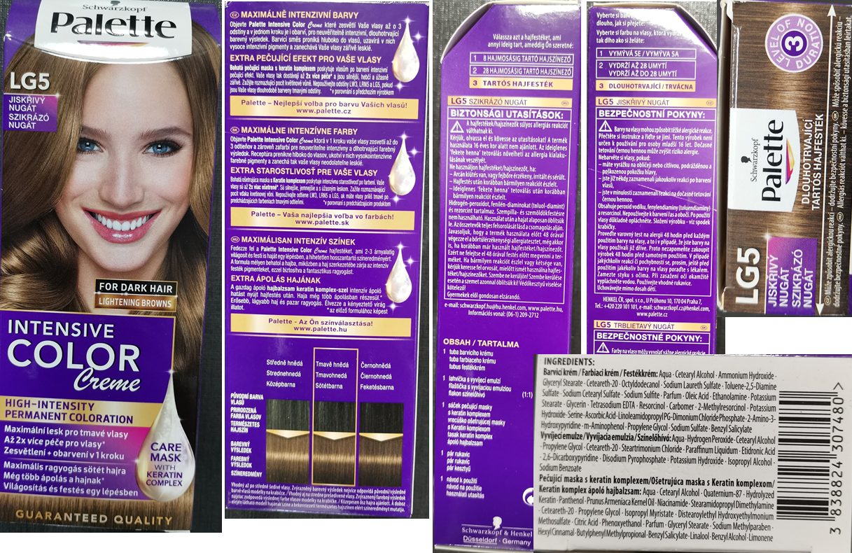 Schwarzkopf, Palette, INTENSIVE COLOR  Creme, LG5 JISKŘIVÝ NUGÁT: Fotografie