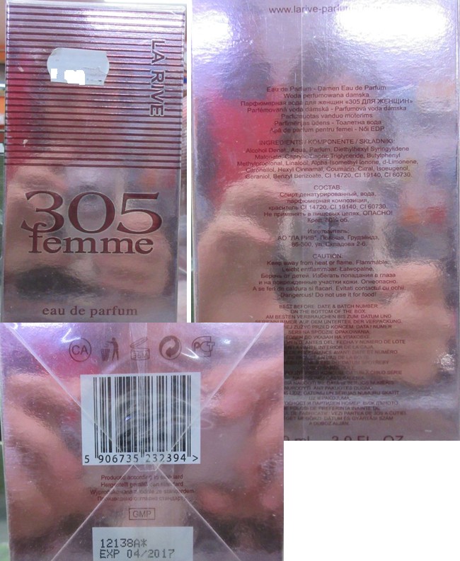 Parfémová voda LA RIVE, 305 femme, eau de parfum: Fotografie