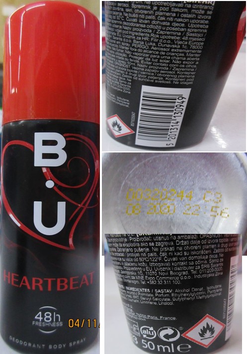 Deodorant B•U HEARTBEAT, DEODORANT BODY SPRAY: Fotografie