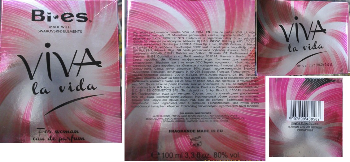 Parfémová voda Bi•es® VIVA la vida, For woman eau de parfum: Fotografie