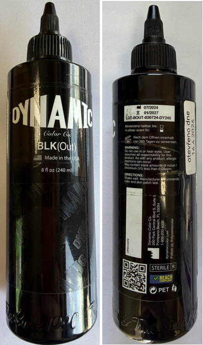 tetovací barva DYNAMIC, Color Co., BLK (Out): Fotografie
