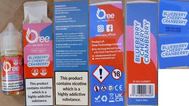 Náhradní náplň do elektronické cigarety zn. Oree NIC SALTS, 50% VG 50% PG, 30 ml, 18mg/ml – 4 příchutě: Fotografie č. 1