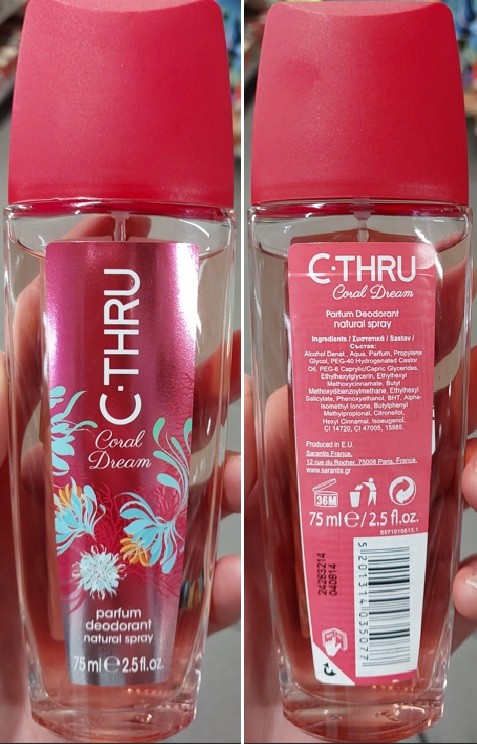 Deodorant C•THRU, Coral Dream, parfum deodorant natural spray: Fotografie