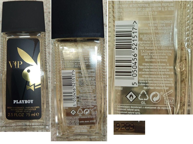 Parfémovaný deodorant PLAYBOY VIP, BODY FRAGRANCE – PARFUM CORPS, NATURAL SPRAY – VAPORISATEUR, FOR HIM: Fotografie