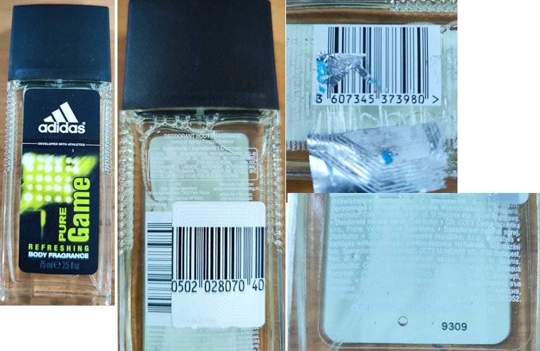 Deodorant Adidas, PURE Game, REFRESHING BODY FRAGRANCE: Fotografie
